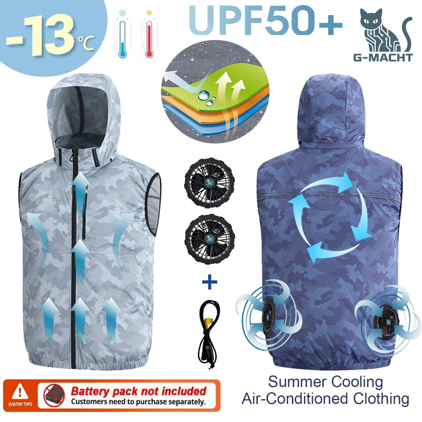 Outdoor Sport Jacket Brand - サマースポーツ 12V/5V ファン エアコン クール 男女兼用