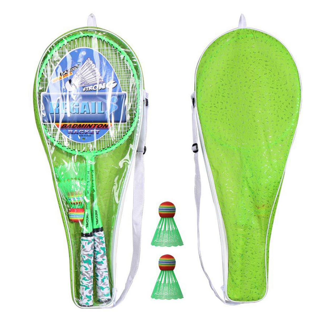 Indoor Sport And Outdoor Sports - A89E-子供用バドミントンラケット、シャトルコックラケットスポーツセット、子供用ボール2個付き、屋内屋外スポーツ用