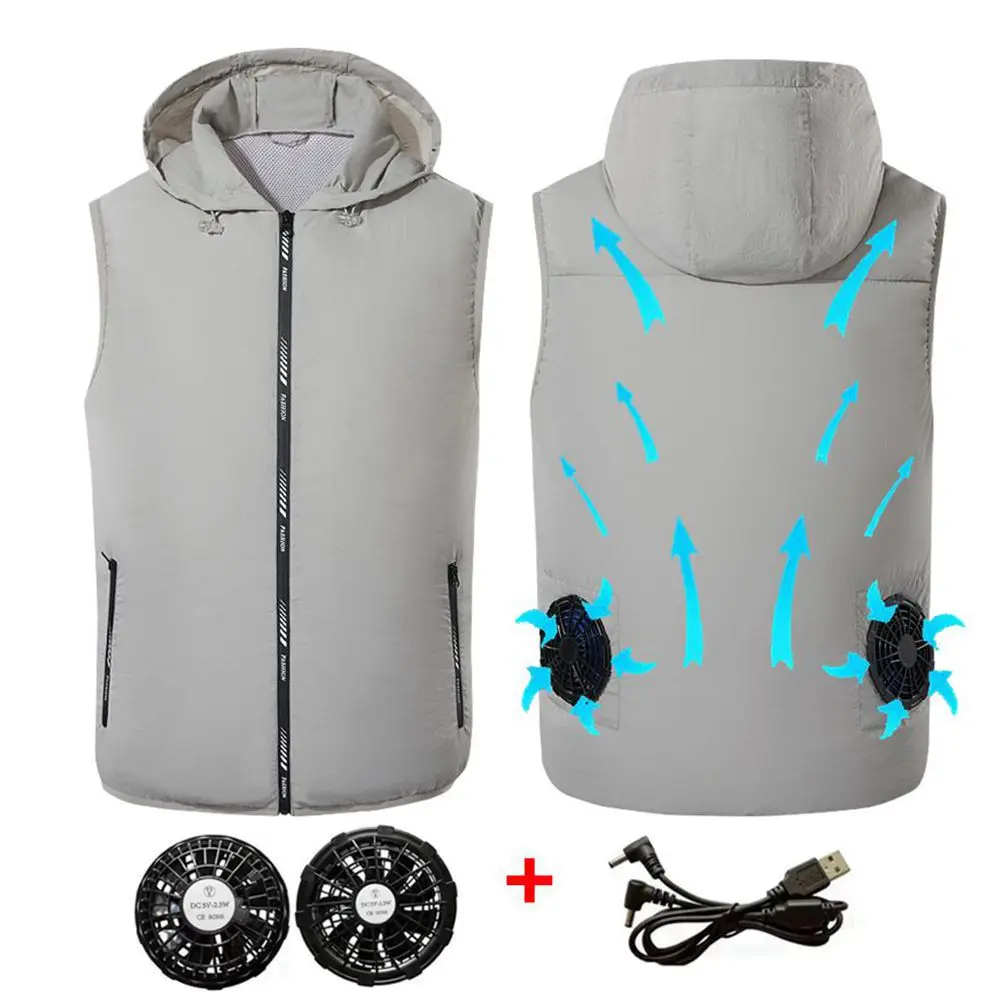 Outdoor Sport Jacket Brand - 夏のスポーツファンエアコンクール男性女性旅行超軽量ブランドアウトドアベスト服ジャケット太陽ウインドブレーカー釣り労働者