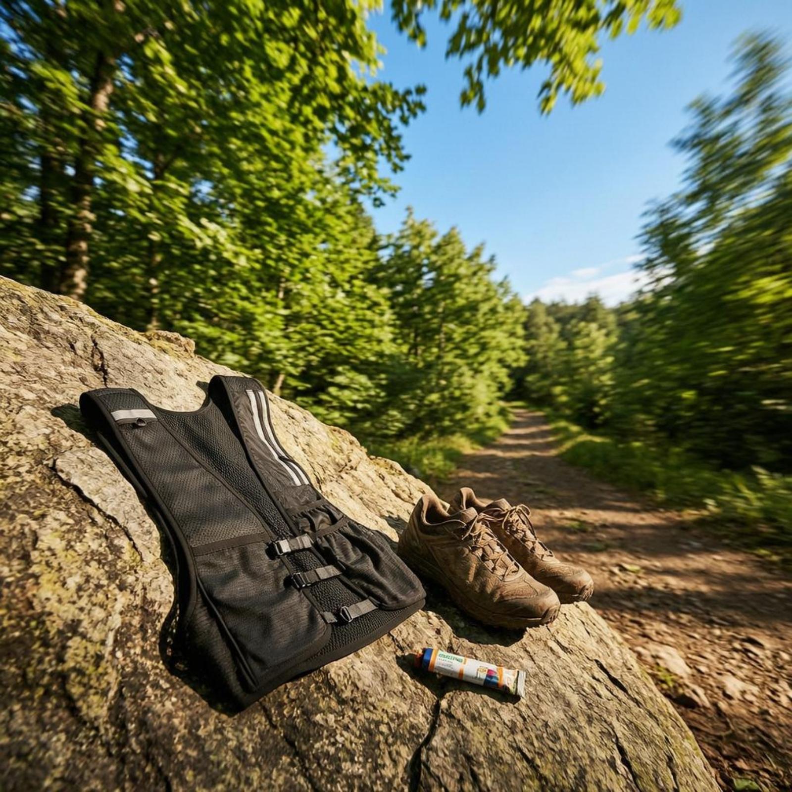 Trail Running Vest - アウトドアランニングベスト、バックパッキングギアに最適、調節可能なストラップ、反射材付きでロードやトレイルでの使用に適しています。