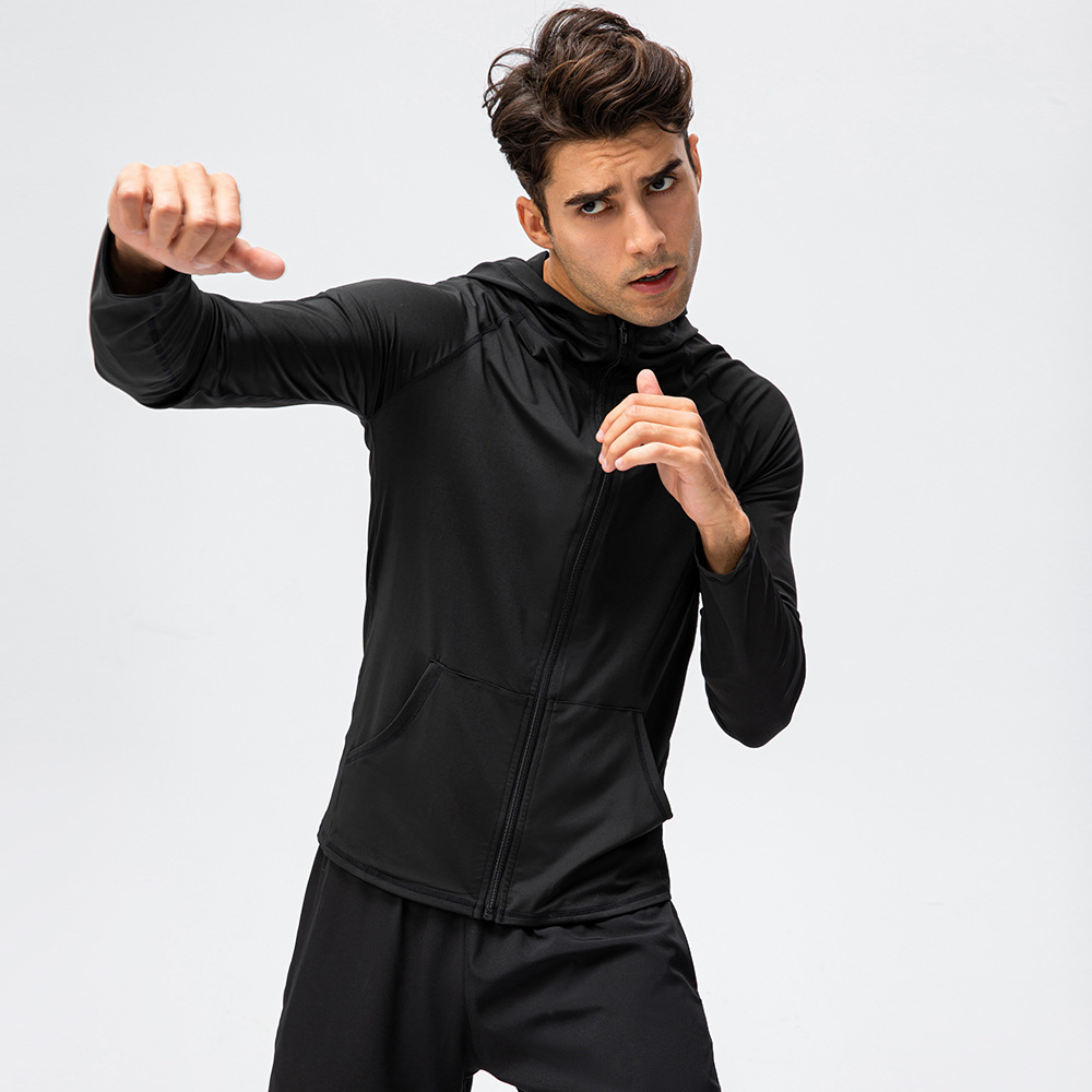 フード付きジムスポーツウェア,ランニングトレーニング用メンズ - Outdoor Sport Jacket Brand のレビューと価格