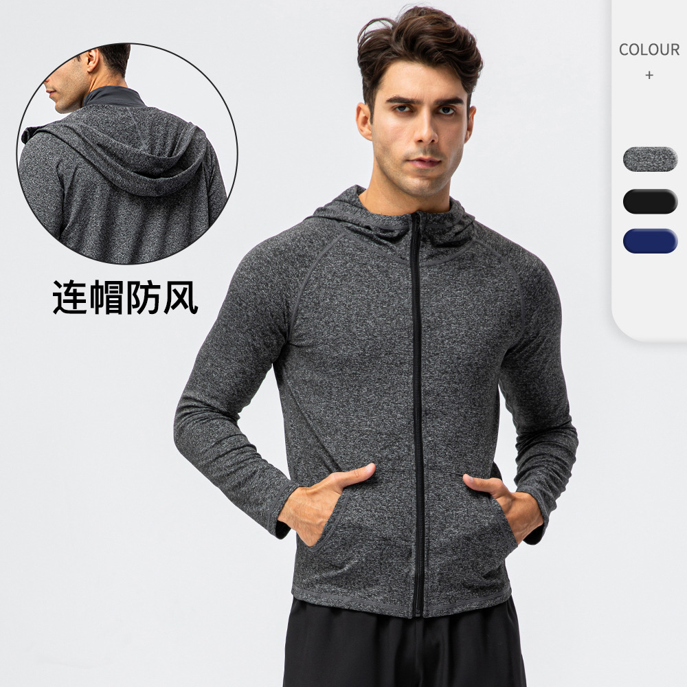 フード付きジムスポーツウェア,ランニングトレーニング用メンズ - Outdoor Sport Jacket Brand のレビューと価格
