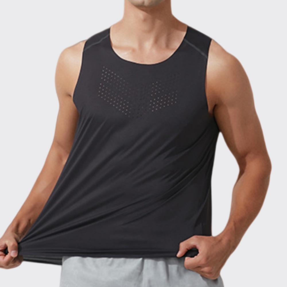 男性ジムベスト速乾性ランニングワークアウトノースリーブシャツ - Outdoor Sport Logo のレビューと価格